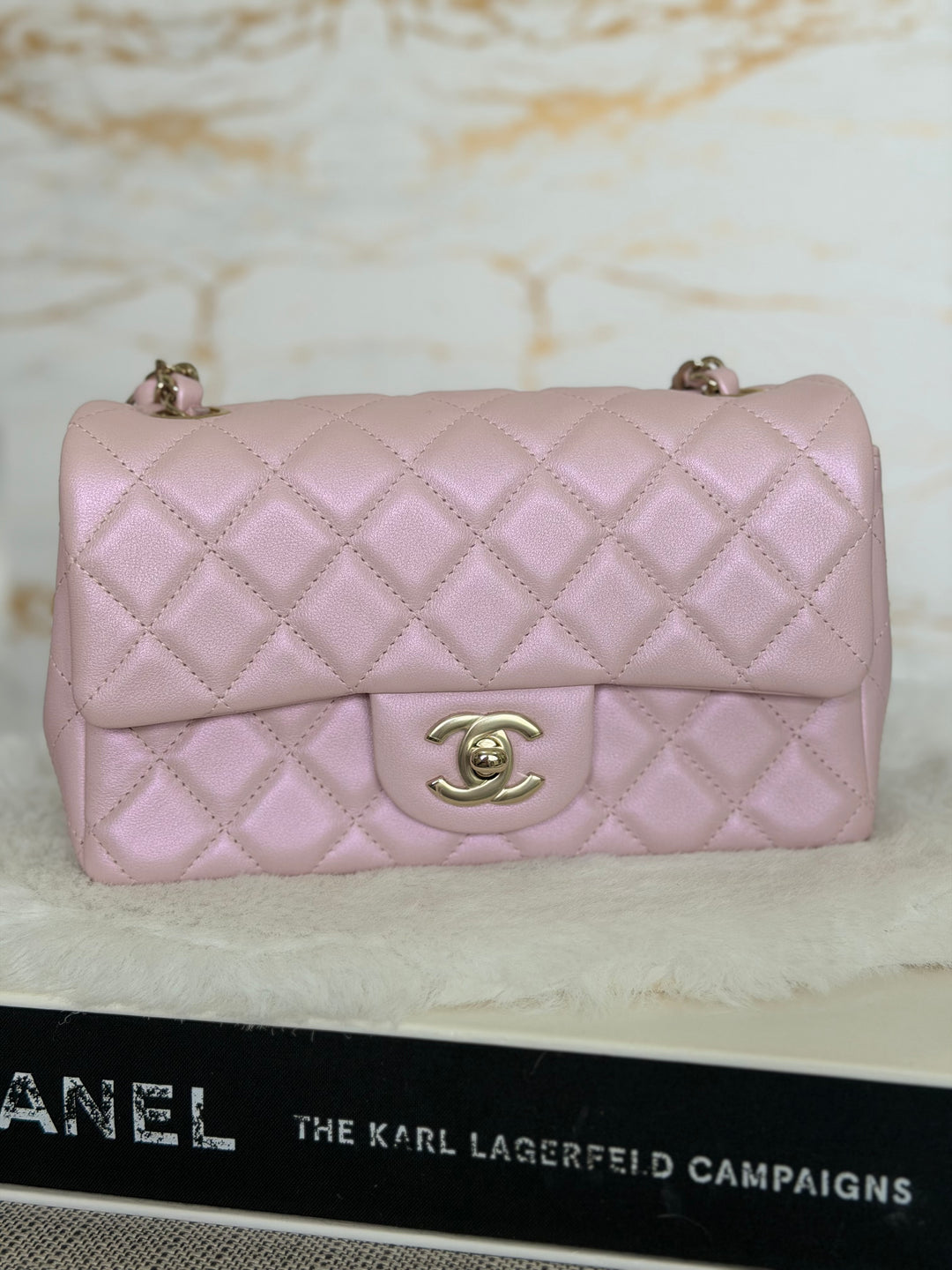 CHANEL 21S Light Pink Calf Skin LGHW Mini rectangular flap bag series 31 2021 *super rare*