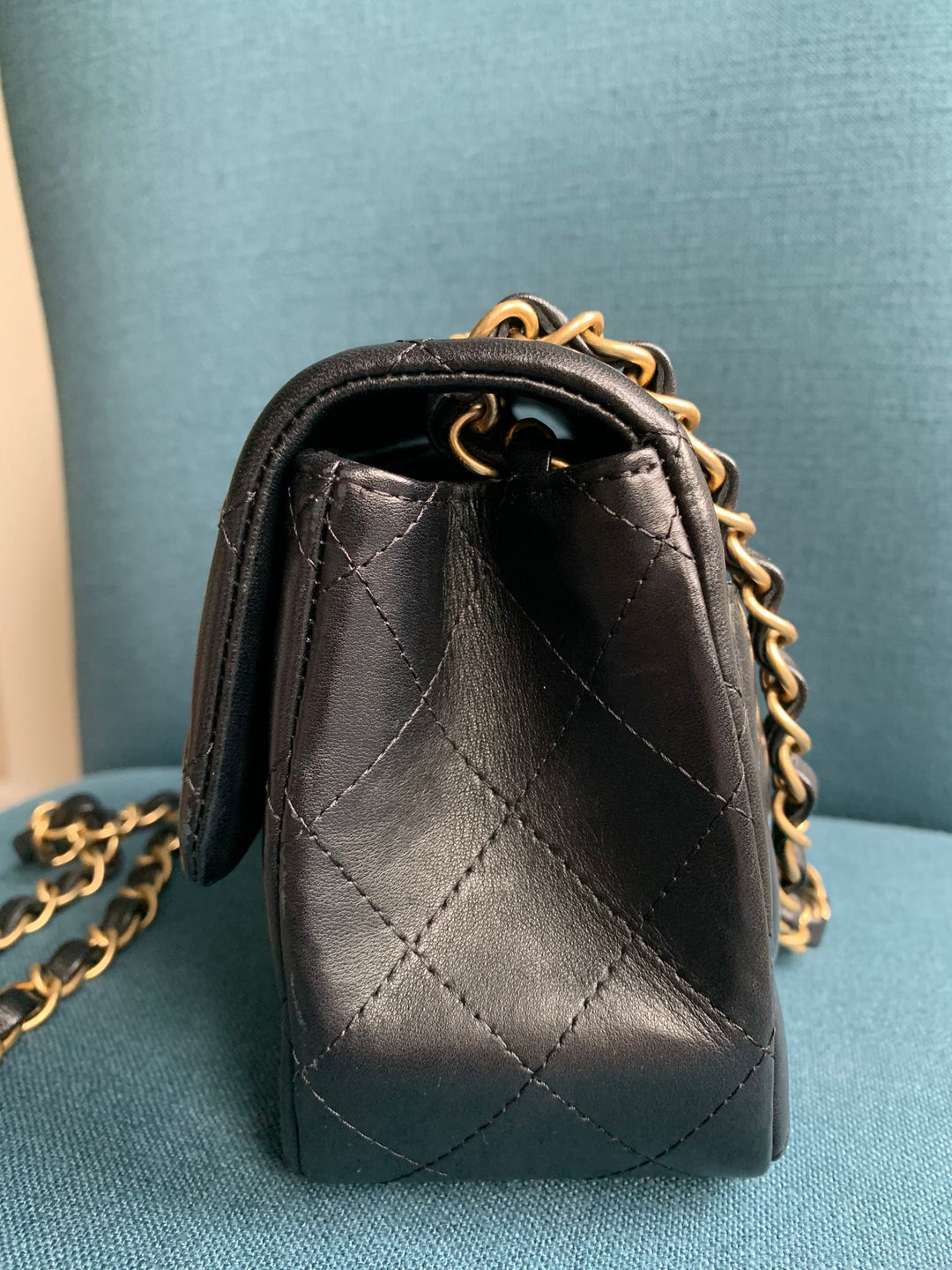 Chanel series 27 Black Lambskin LGHW Square Mini Flap Bag