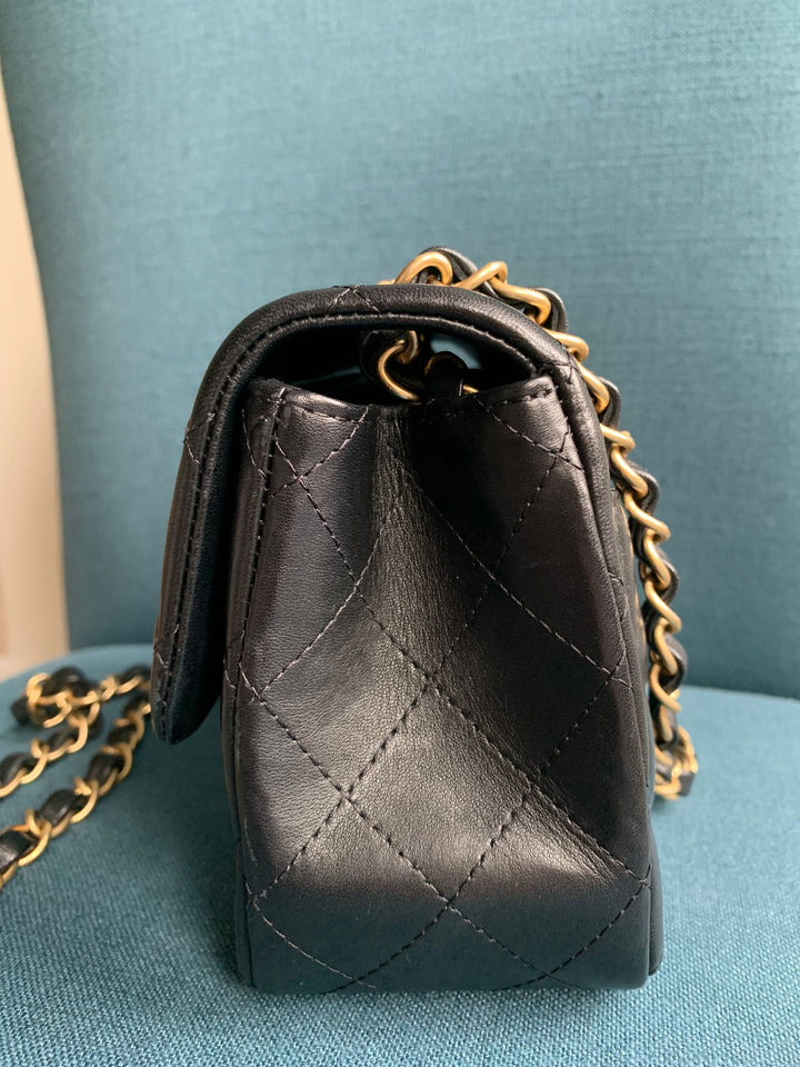 Chanel series 27 Black Lambskin LGHW Square Mini Flap Bag
