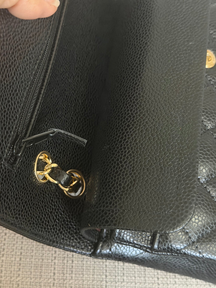 CHANEL Black Caviar GHW SMALL Timeless Classic Double Flap Bag 2022