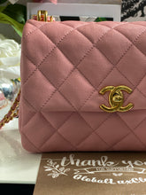 Load image into Gallery viewer, Chanel 22K 2022 Fall/Winter Collection Pink Caviar Coco First Mini Flap Bag with Aged GHW (AS3580)
