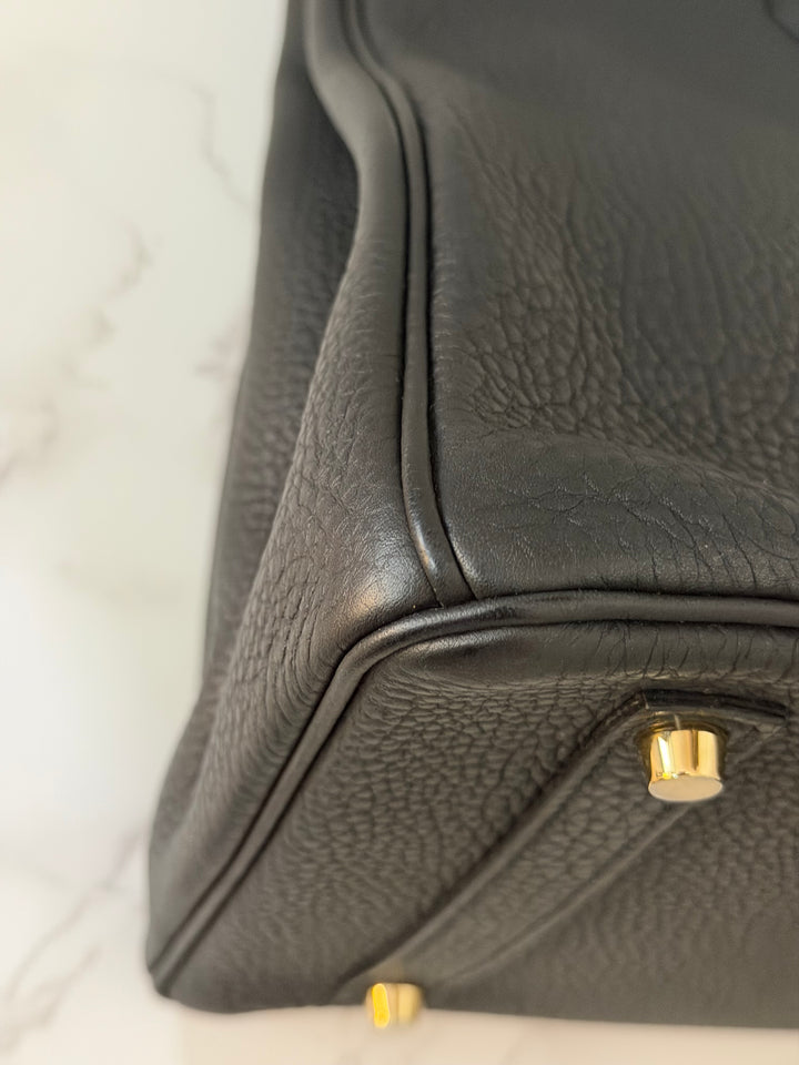 Hermes Birkin 35 Noir Black Togo Leather GHW Stamp T 2015