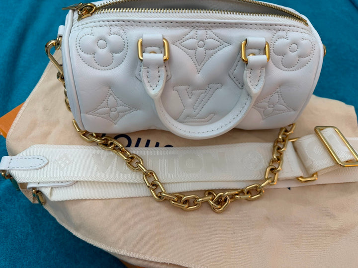 LOUIS VUITTON Papillon BB in Snow Emprinte Leather