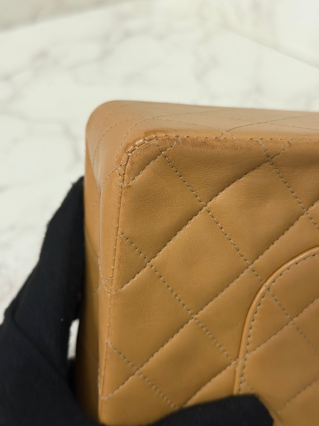 CHANEL series 4 Vintage 24K GHW Dark Beige Lambskin Timeless Classic Medium Double Flap Bag