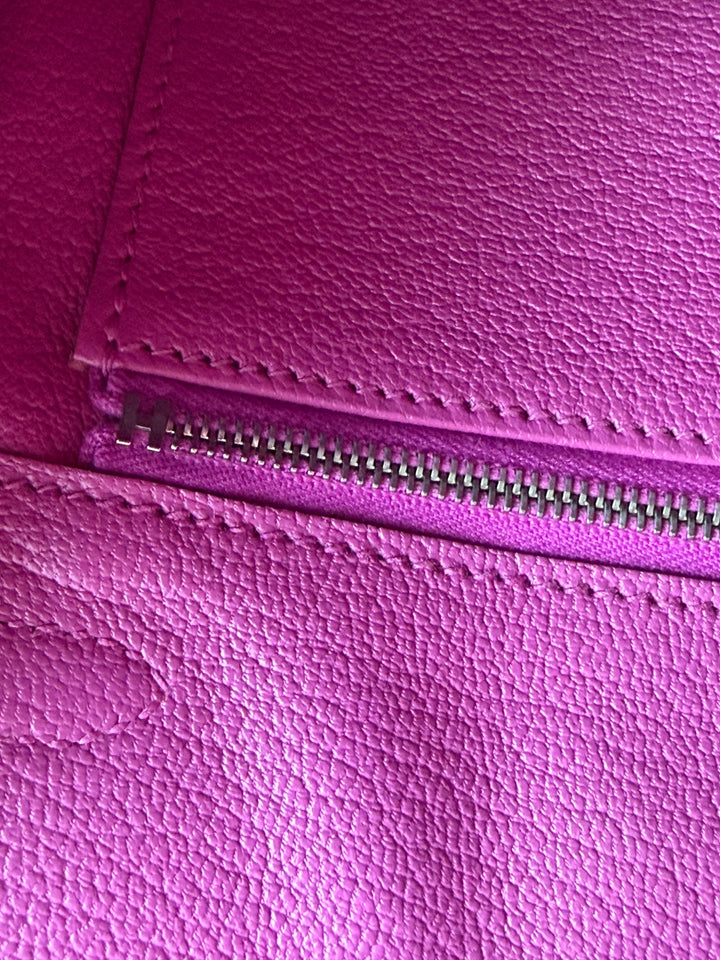 HERMÈS Rose Pourpre Togo Leather PHW Birkin 25 stamp C 2017