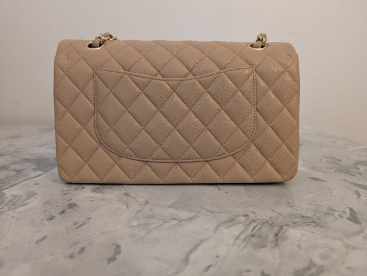 CHANEL series 28 19B collection Dark Beige Caviar LGHW Medium M/L Timeless Classic Double Flap Bag 11.12