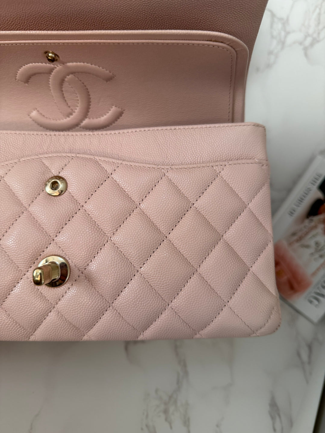 CHANEL 21C 2021 Rose Clair Caviar LGHW Medium ML 11.12 Timeless Classic Double Flap Bag