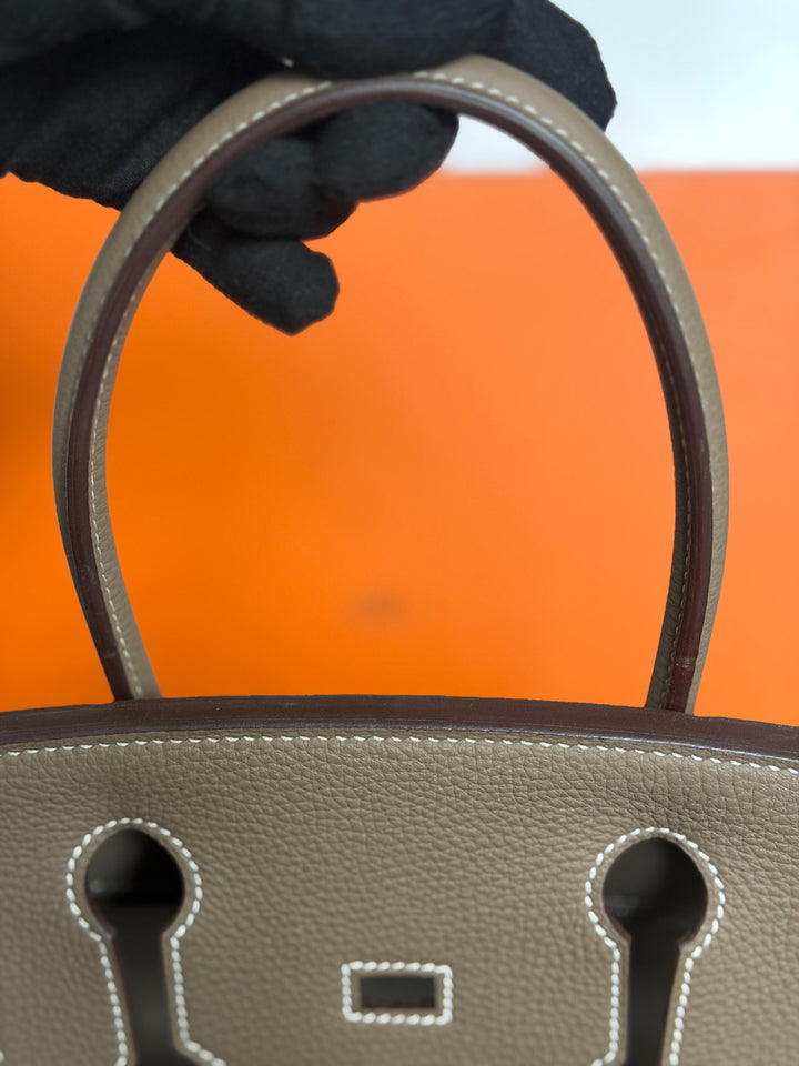 Hermès Etoupe Togo Leather PHW Birkin 30 Stamp A 2017