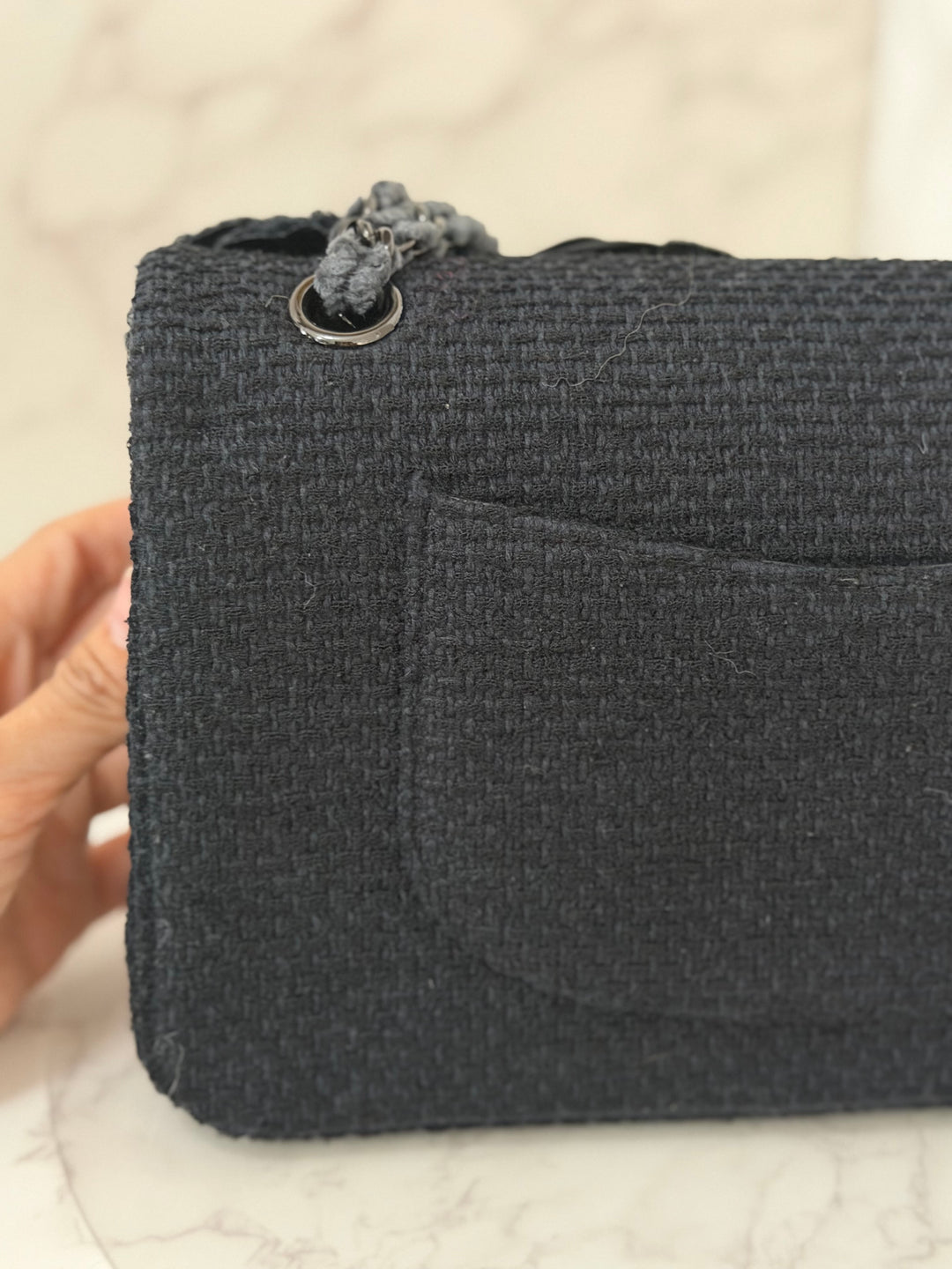 CHANEL 23C 2023 Embroidered Flower Tweed Medium Classic Flap Bag