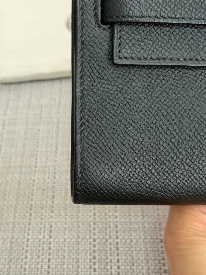 HERMES Noir Black Epsom Leather GHW Kelly To Go Stamp Z 2021