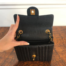 Load image into Gallery viewer, Chanel series 2 Black Caviar 24K GHW Vintage Mademoiselle Mini Flap Bag
