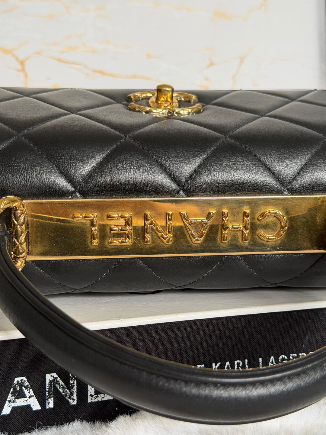 CHANEL Black Lambskin LGHW Trendy CC Flap Bag size SMALL with Non detachable Shoulder strap 2023