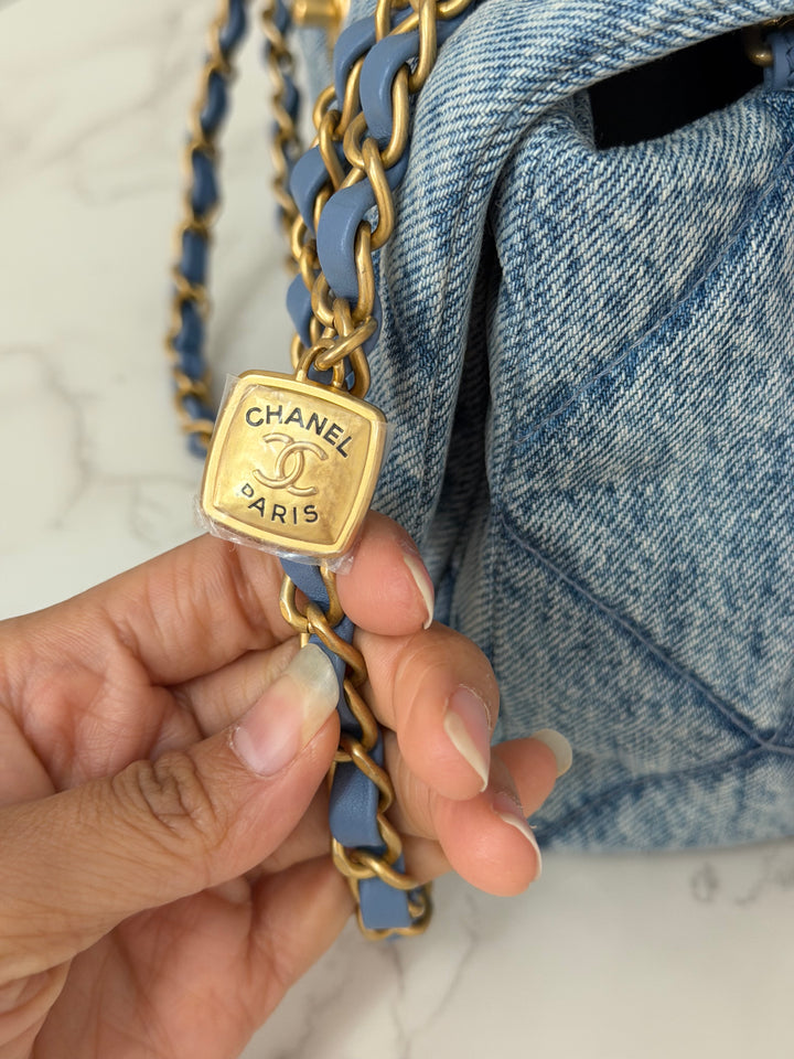CHANEL 25K collection 2025 Blue Denim Large Flap Bag