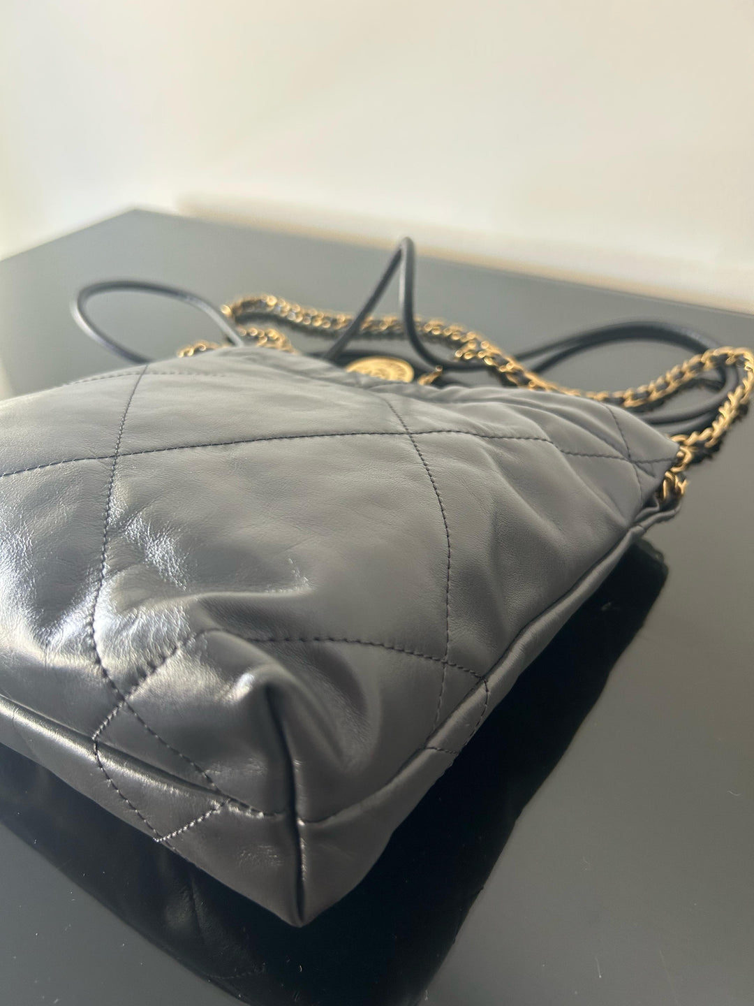 Chanel 22 size Mini in Grey 2022 GHW Hobo bag