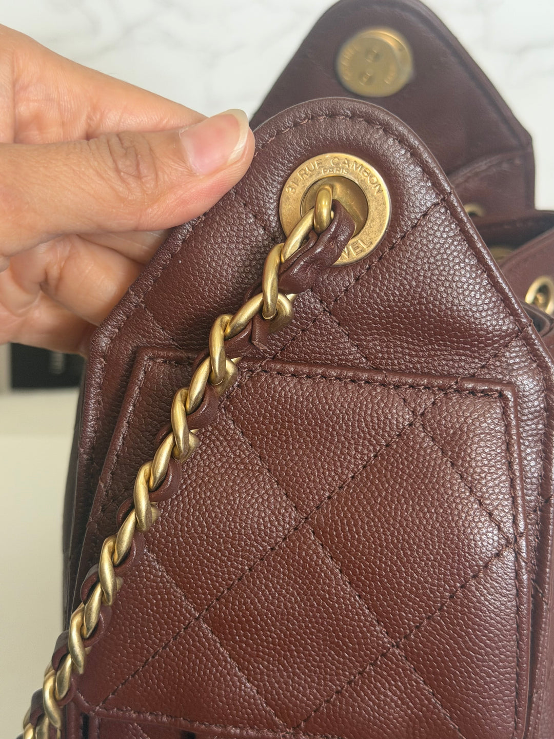 CHANEL 26S Brown Caviar Mini 25 Hobo Bag with Aged GHW 2026