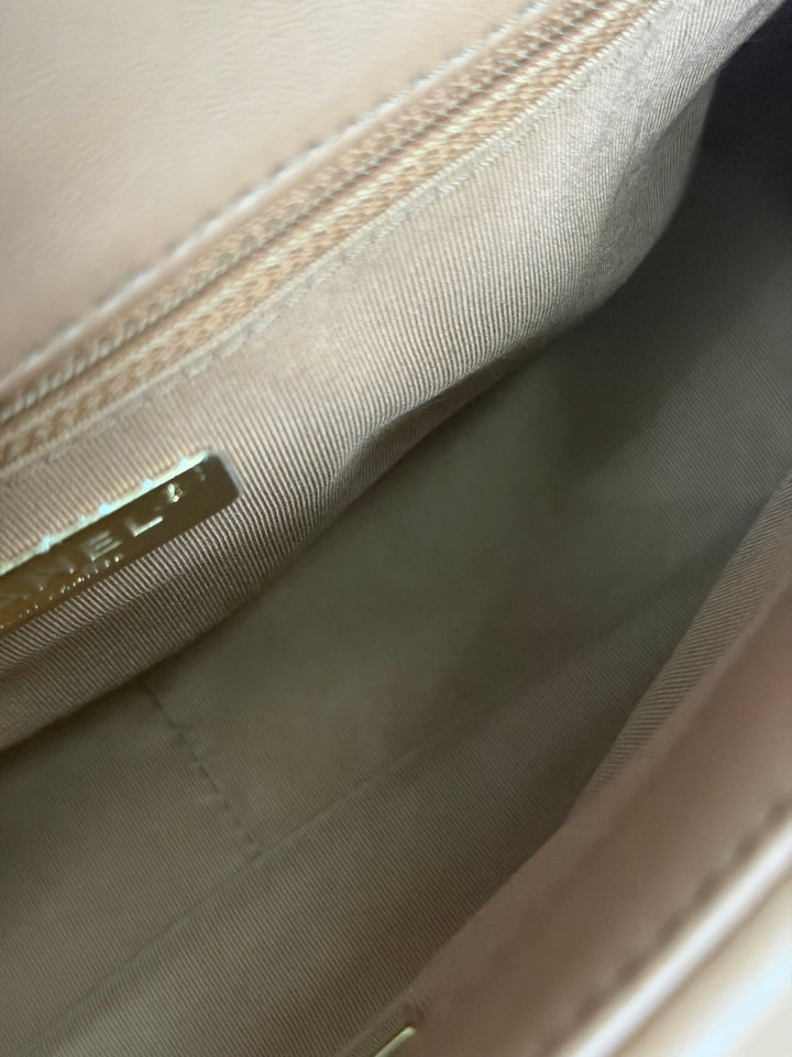 CHANEL Caramel Brown Lambskin Mixed Hardware 19 Flap Bag size SMALL 2022