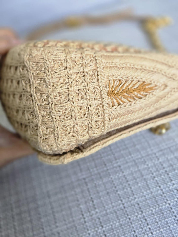 DIOR Cannage Woven Raffia and Suede in Beige GHW size SMALL