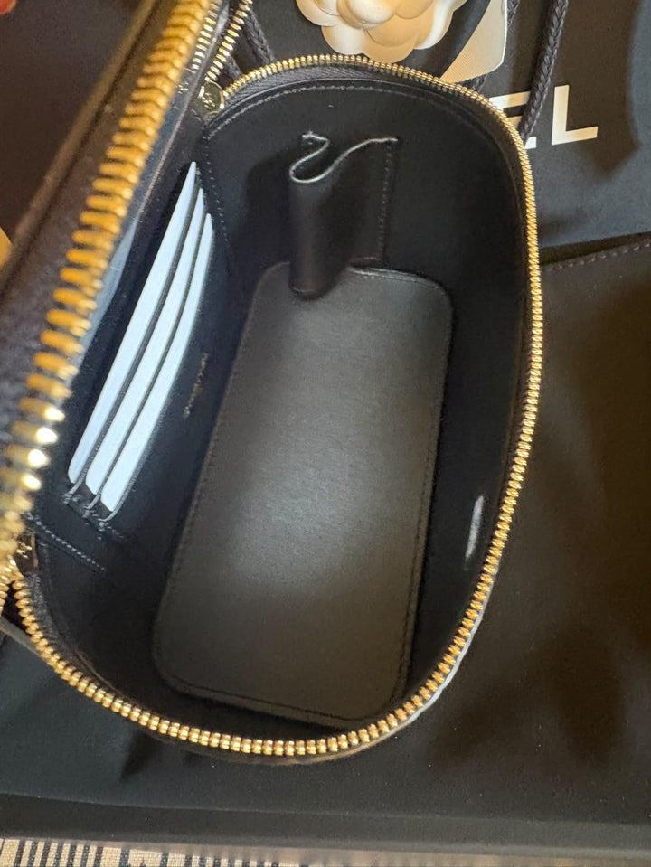 CHANEL 26A Croc Embossed Calf Skin Vanity with top handle Shiny GHW 2026