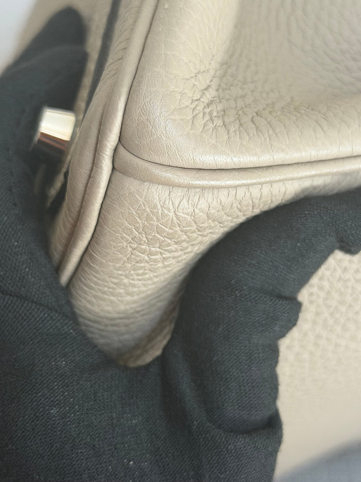 Hermès Gris Tourterelle Togo Leather PHW Birkin 30 Stamp T 2015