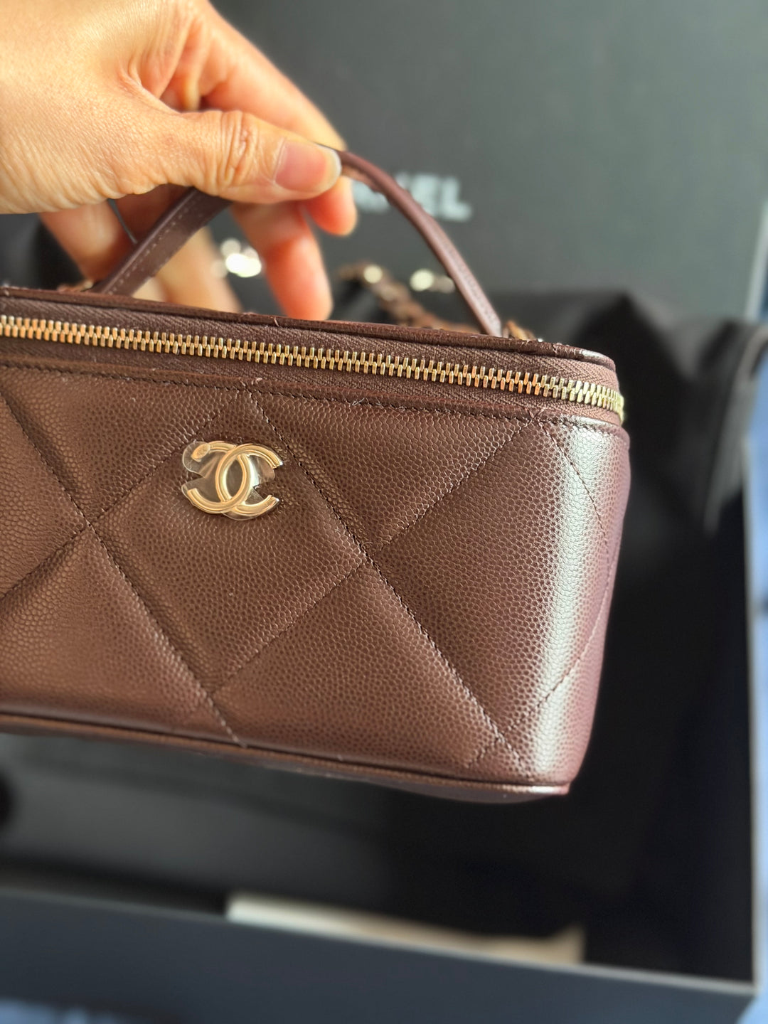 CHANEL 2026 26S collection Brown Caviar LGHW Small Vanity with Top Handle