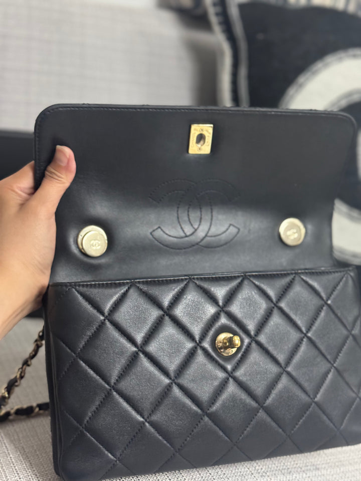 Chanel series 29 (2019) Black Lambskin LGHW Trendy CC Shoulder Flap Bag