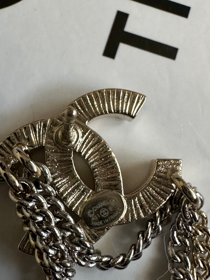 Chanel 21S LGHW Multi Chain Gold Tone Earrings
