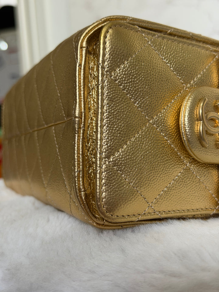 CHANEL 26C Gold Caviar Mini 25 Hobo Bag with Aged GHW 2026