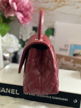 Load image into Gallery viewer, Chanel 21A 2021 Fall/Winter collection Burgundy caviar LGHW Coco Handle Flap Bag size Small with detachable Shoulder Strap
