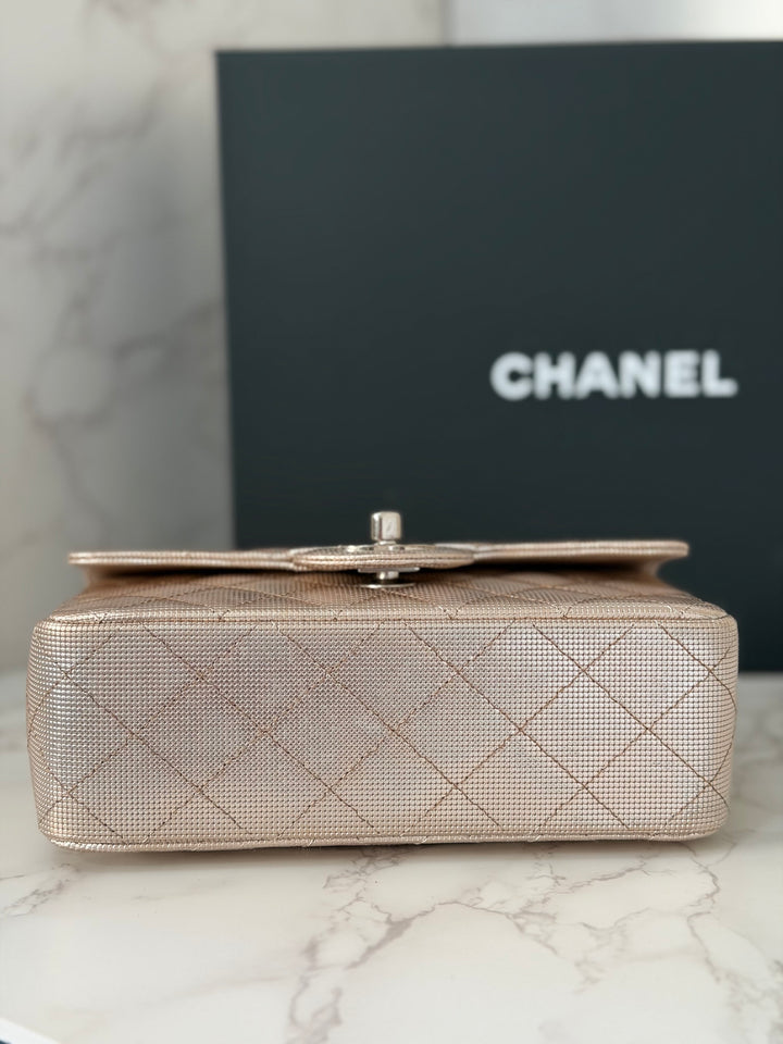 CHANEL series 21 16C 2016 Pixel Pinky Gold Calf Skin SHW Mini Rectangular Flap Bag