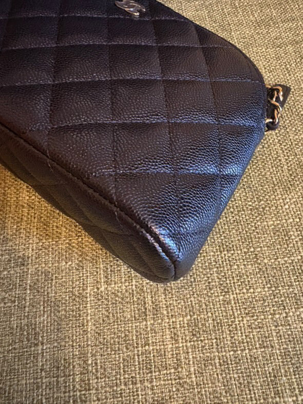 CHANEL Black Caviar LGHW New Style Clutch with chain 2025