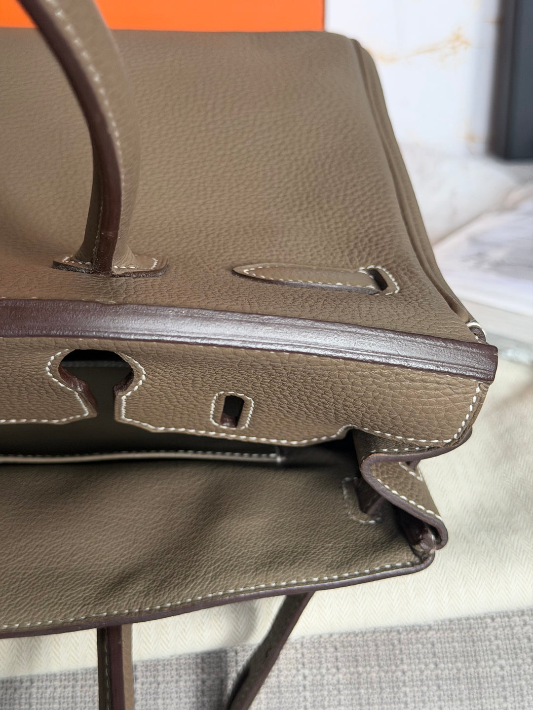 Hermès Etoupe Togo Leather PHW Birkin 30 Stamp A 2017