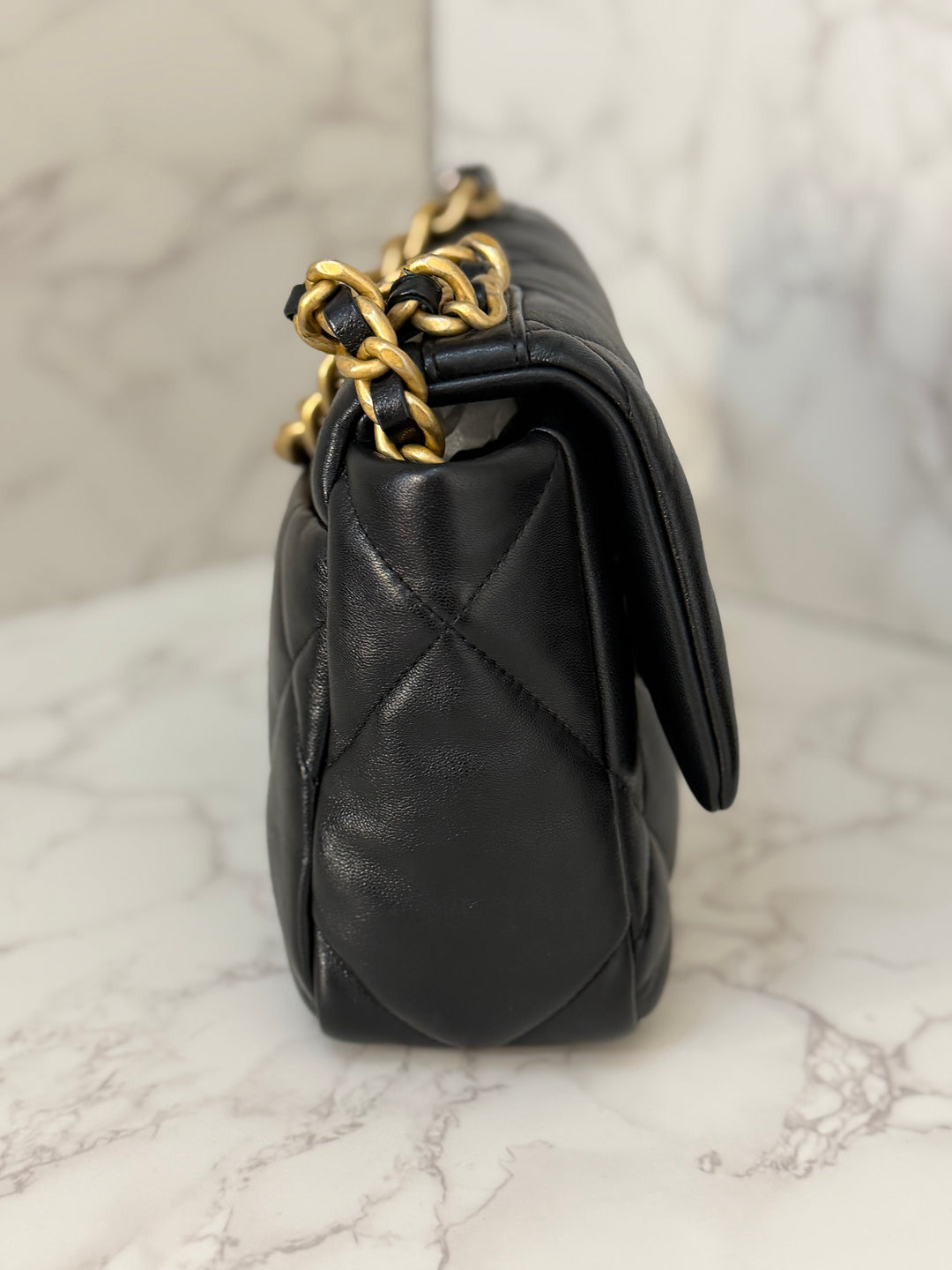 CHANEL 19 Size Small series 31 2020/2021 Black Lambskin Mixed HW Top Handle Flap Bag