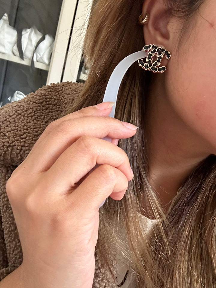 Chanel 23B Wovened Leather LGHW Earrings