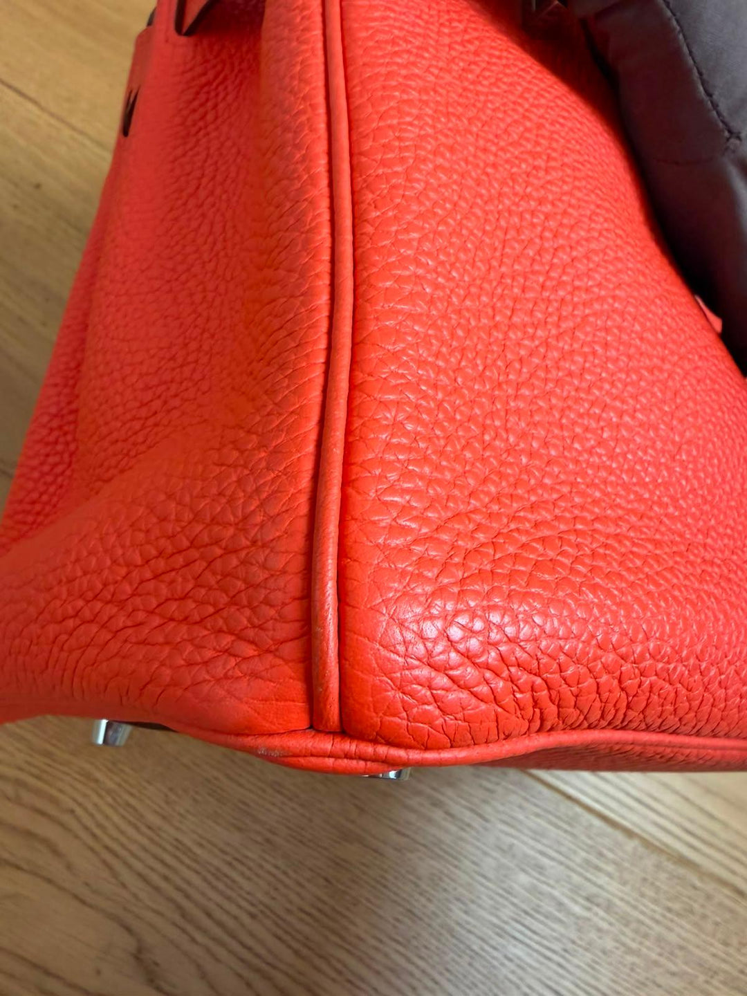 HERMÈS Orange Togo Leather PHW Birkin 30 Stamp X 2016