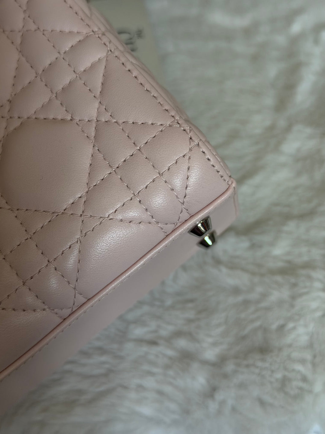 DIOR Mini Lady Dior Two Tone Latte and Rose Tendre SHW 2025