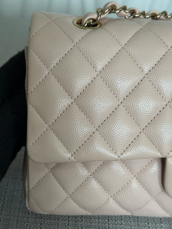 CHANEL 21C 2021 Rose Clair Caviar LGHW Medium ML 11.12 Timeless Classic Double Flap Bag