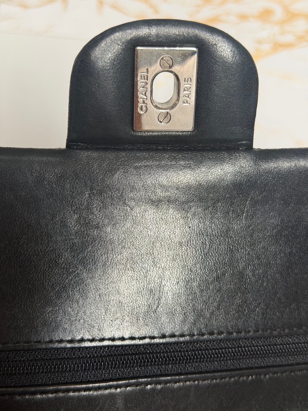 CHANEL series 12 Black Lambskin SHW Medium ML Timeless Classic Double Flap Bag 2011