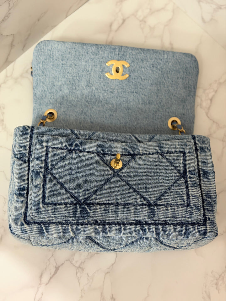 CHANEL 25K collection 2025 Blue Denim Large Flap Bag