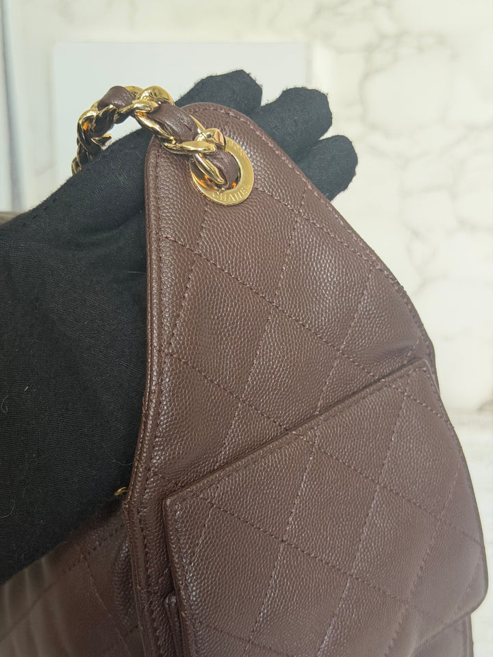 CHANEL 26B Chocolate brown Caviar LGHW 25 Hobo Bag size Small 2026
