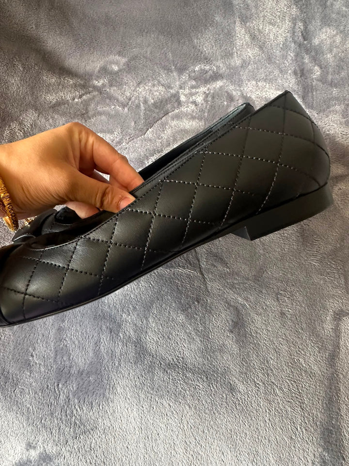 CHANEL Black Ballerina Shoes EU 37.5