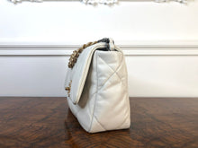 Load image into Gallery viewer, Chanel 19 size Small from series 30 White Goat Skin Mixed Hardware Flap Bag
