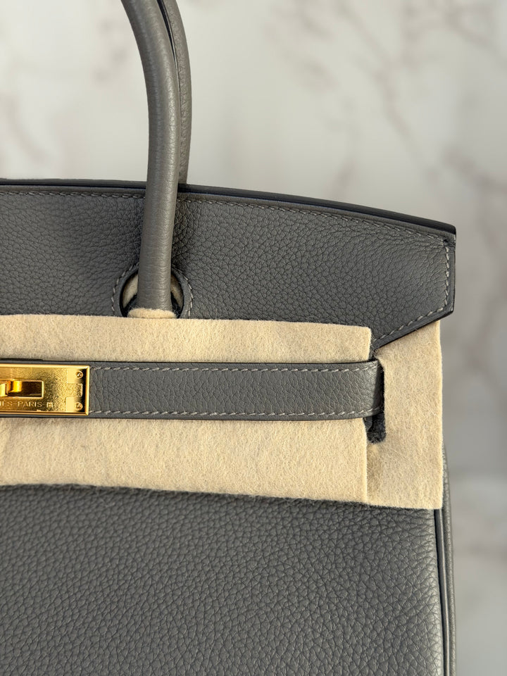Hermes Birkin 30 Gris Meyer Togo Leather GHW Stamp U 2022