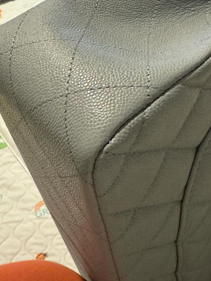 Chanel Grey Caviar LGHW Jumbo Timeless Classic Double Flap Bag (NQ335 23B Grey)