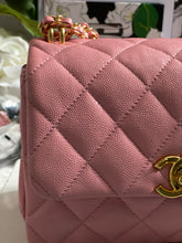 Load image into Gallery viewer, Chanel 22K 2022 Fall/Winter Collection Pink Caviar Coco First Mini Flap Bag with Aged GHW (AS3580)
