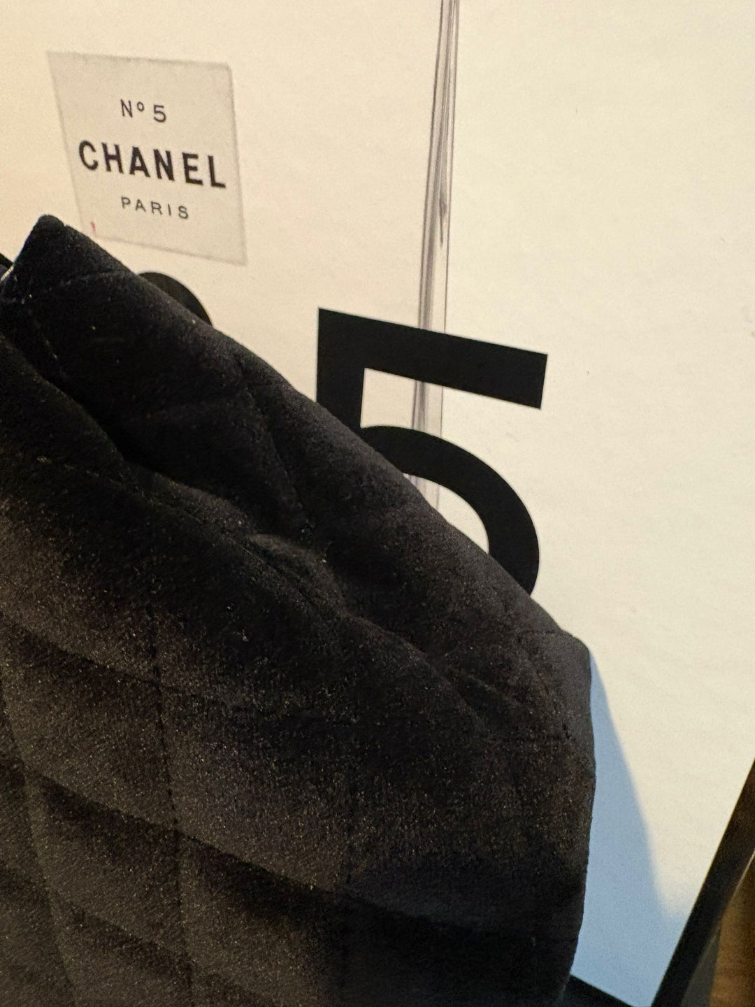 CHANEL Black Velvet Kelly Shopping Bag size SMALL aged GHW 19 cms fits iPhone pro Max 2025