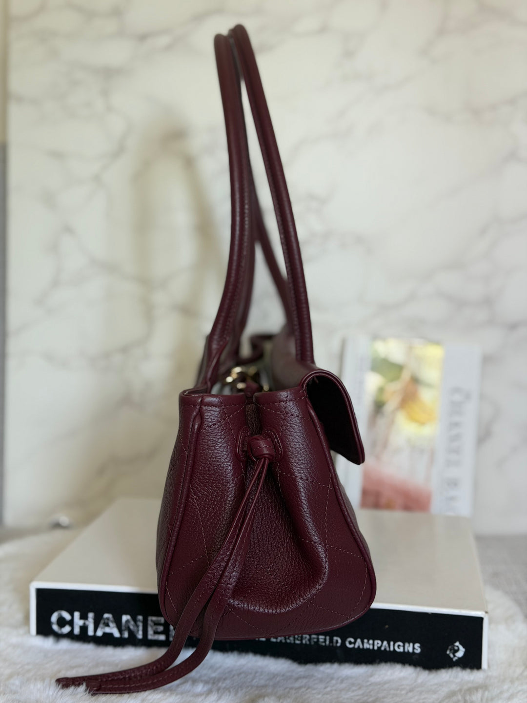 CHANEL Burgundy Caviar LGHW Urban Essentials East West Shopping Tote Bag size Small Matthieu Blazy 26S 2026
