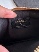 Load image into Gallery viewer, Chanel 19A Gold Calf skin Croc Embossed Mini O Case with Aged GHW
