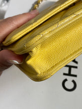 Load image into Gallery viewer, Chanel 20S 2020 Summer/Spring Collection Lemon Yellow Caviar LGHW Classic Wallet on chain (WOC)
