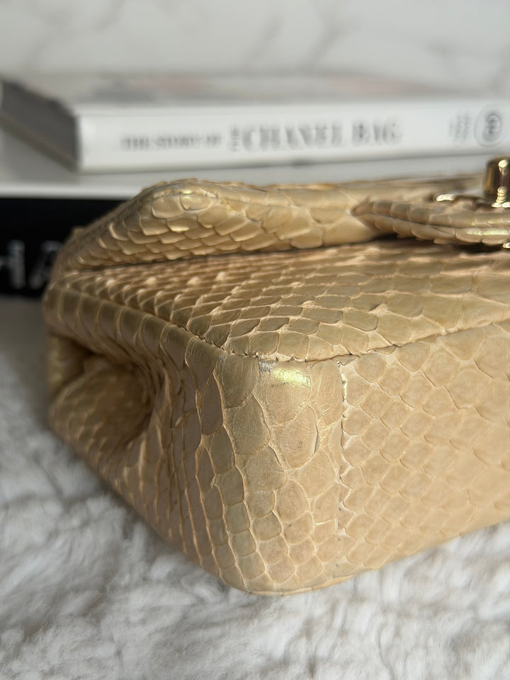 CHANEL series 20 Iridescent Ivory Llizard Exotic skin Extra Mini Rectangular Flap Bag LGHW