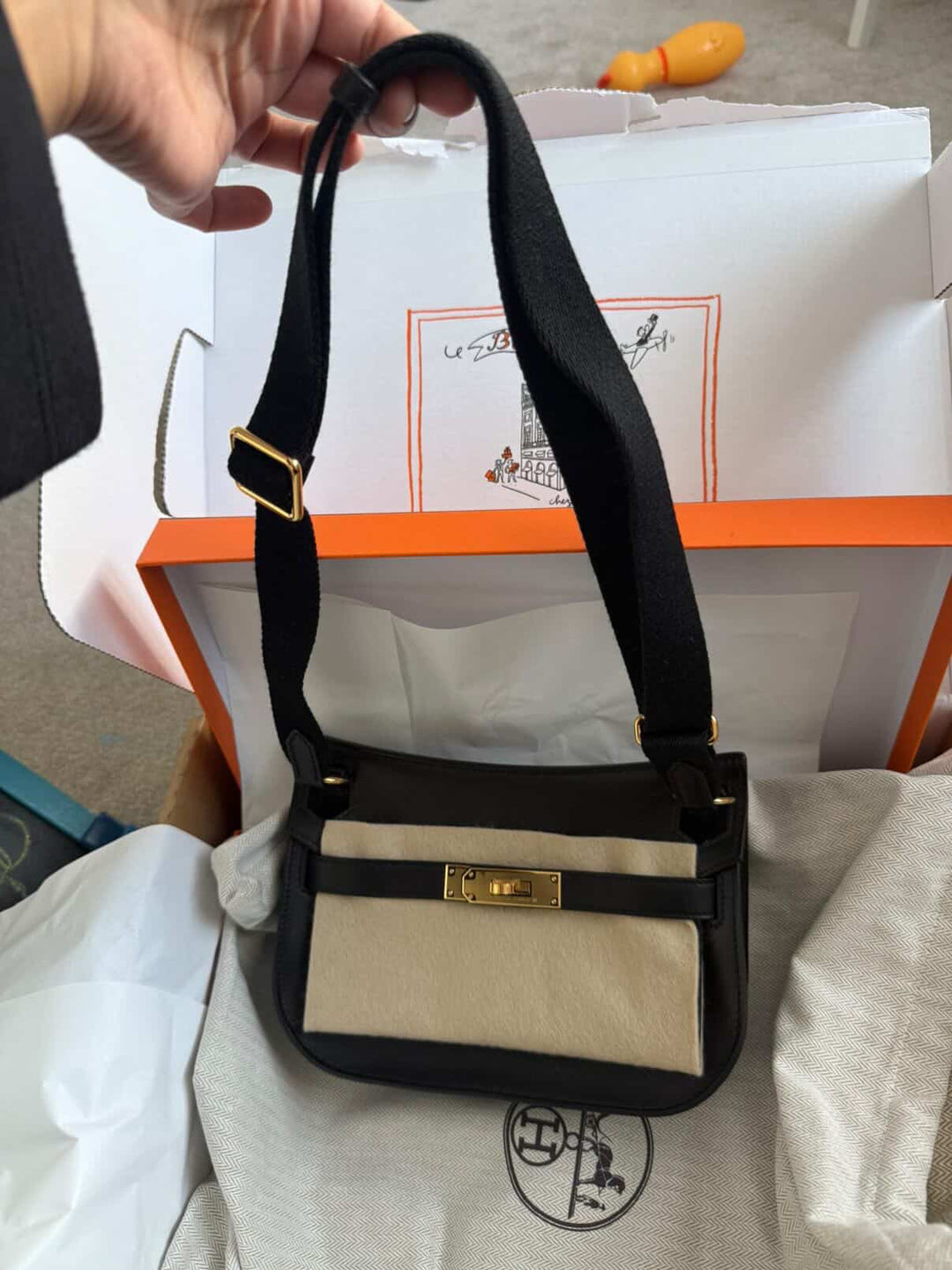 Hermes Mini Jypsiere in Black evercolor calf skin GHW